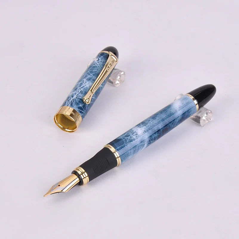 Jinhao X450 Luxury Dazzle Blue Fountain Pen High Quality Metal Inking Pens for Office Supplies School Supplies