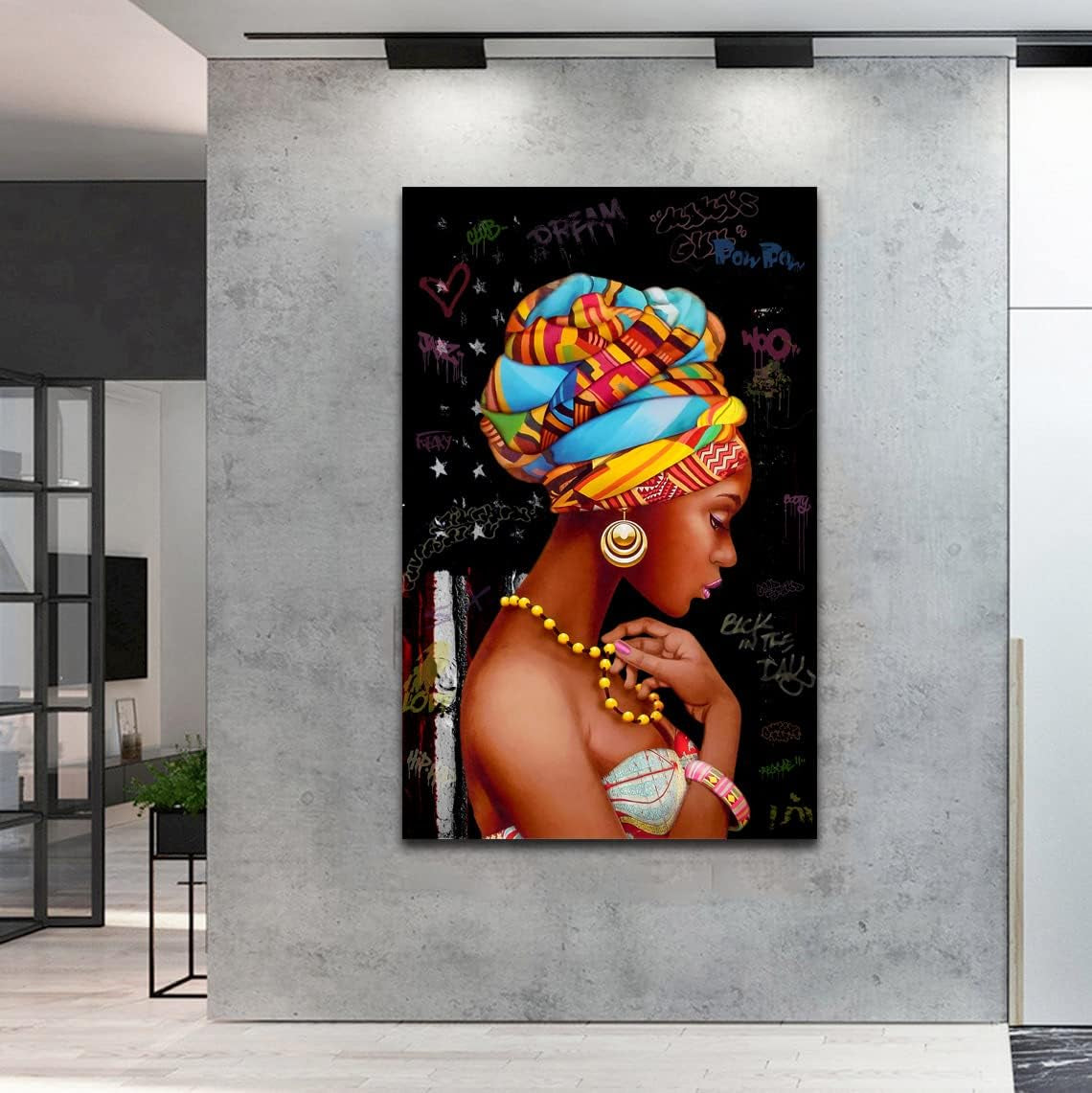 Africa Art Wall Decor, African Women Wall Art Framed, Black Women Art Wall Decor, African Women Art Wall Decor, Framed Black Canvas Wall Art, Black Women Painting Canvas, African Queen Wall Art