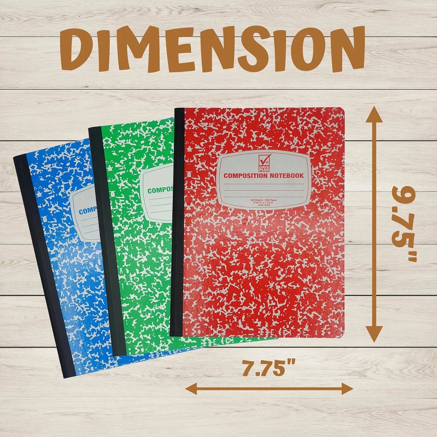 Wide Ruled Notebook: 6 Pack, 1-Subject Composition Notebook for Kids and Adults, Back-To-School Supplies and Office Supplies