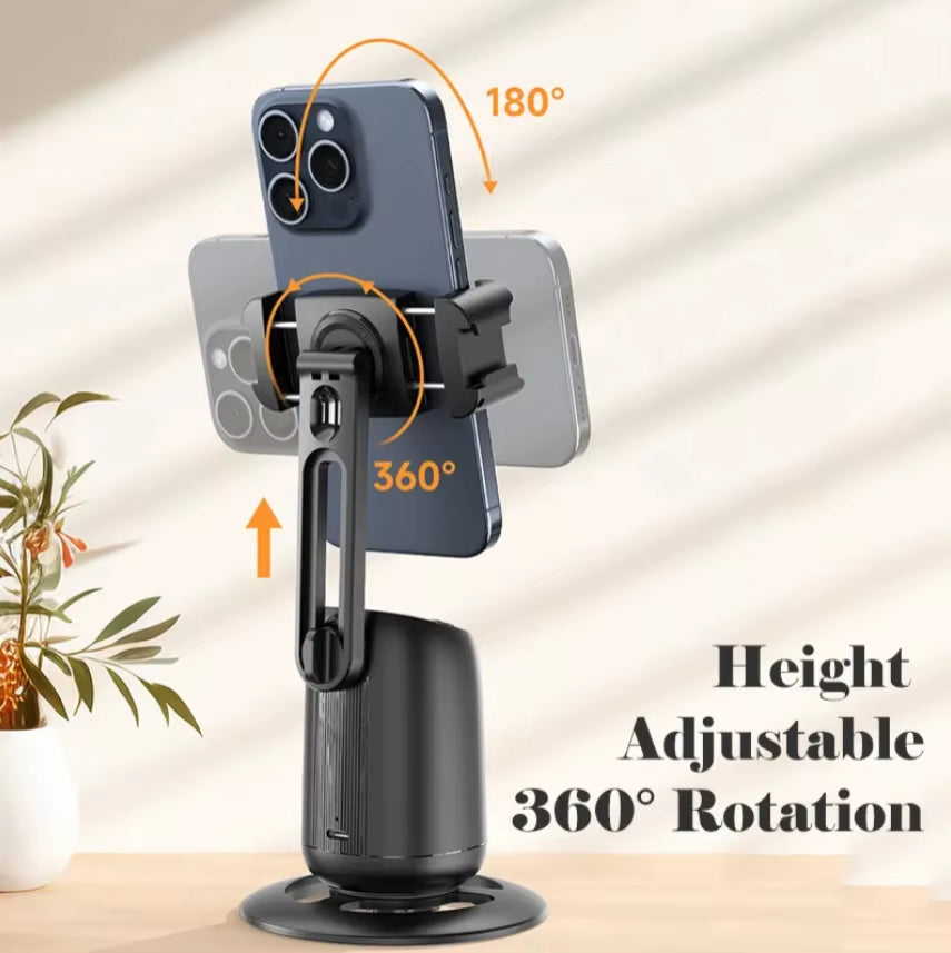 P05 AI Intelligent Tracker 360 Degree Rotation Portable Ai Face Tracking Tripod with Dual Cold Shoe Ports