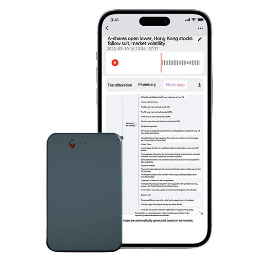 AI Chatgpt-4 Intelligent Voice Recorder Transcribe Mind Mapping & AI Summary AI Voice Recorder with APP for Lectures Meetings