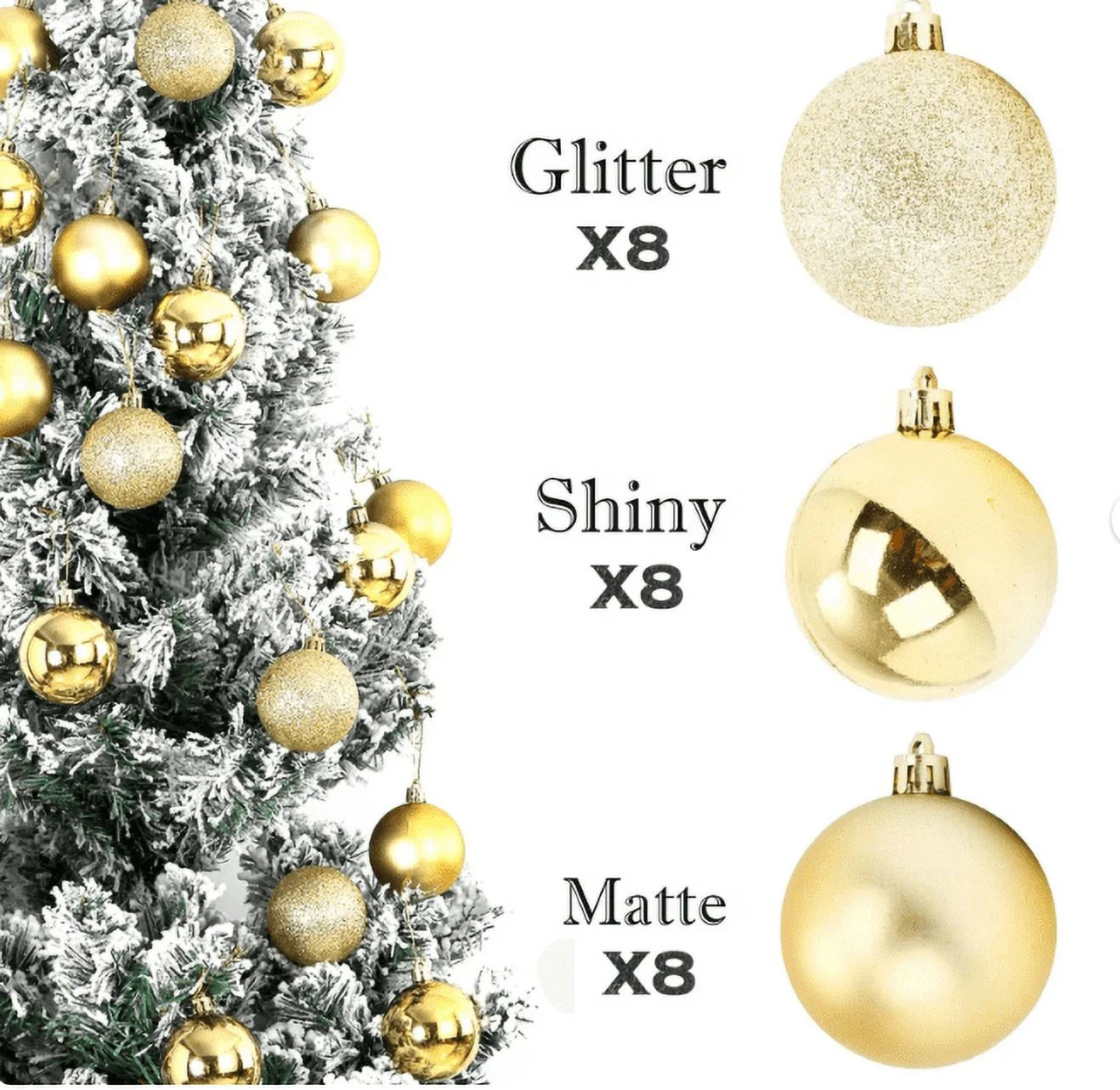 Christmas Decorations Clearance Mini Christmas Balls Ornaments, Small Shatterproof Christmas Baubles for Xmas Party Ornament Decor 30Mm