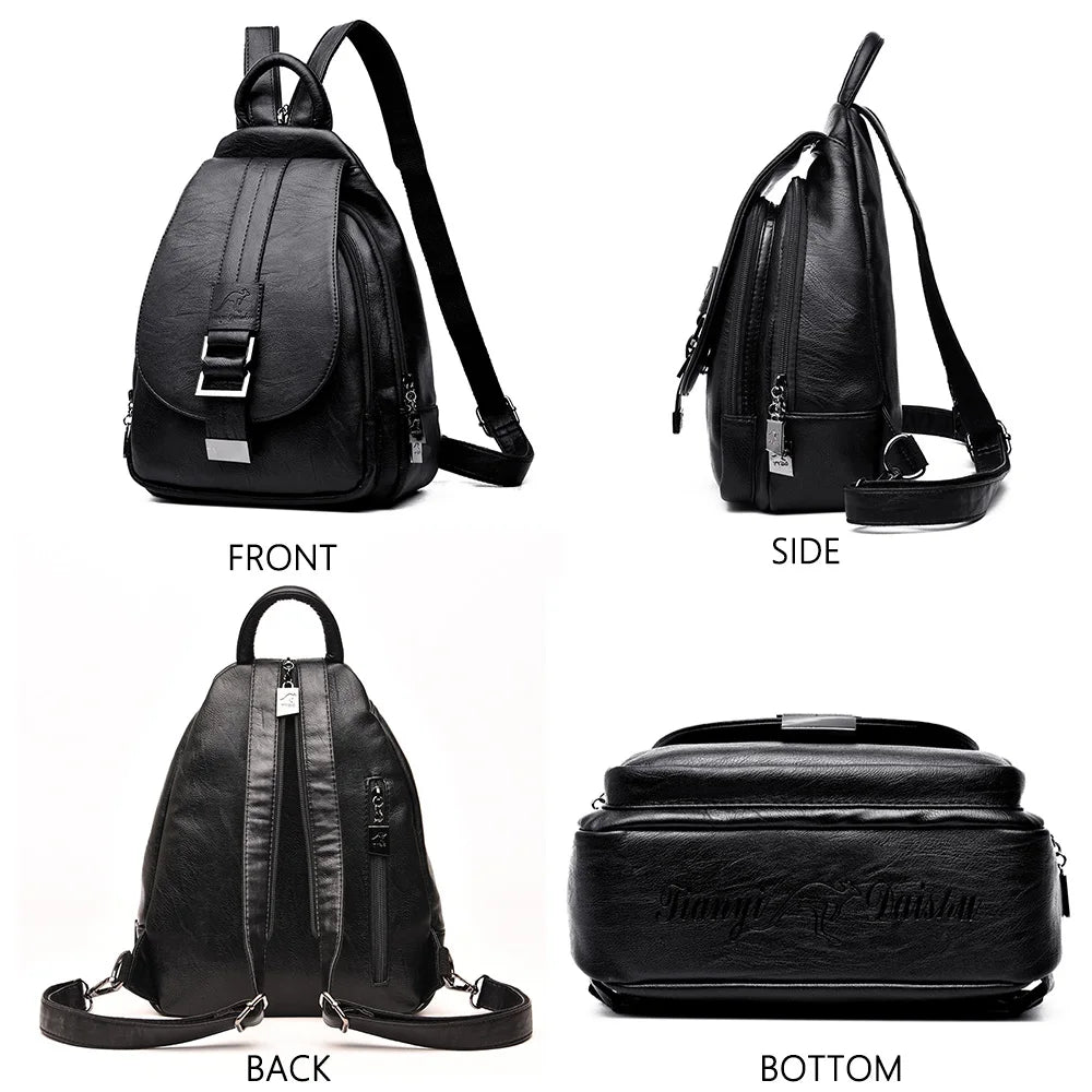 2024 Designer Backpacks Women Leather Backpacks Female School Bag for Teenager Girls Travel Back Bag Retro Bagpack Sac a Dos