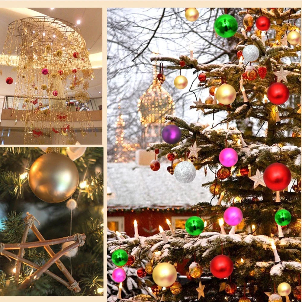 Christmas Decorations Clearance Mini Christmas Balls Ornaments, Small Shatterproof Christmas Baubles for Xmas Party Ornament Decor 30Mm