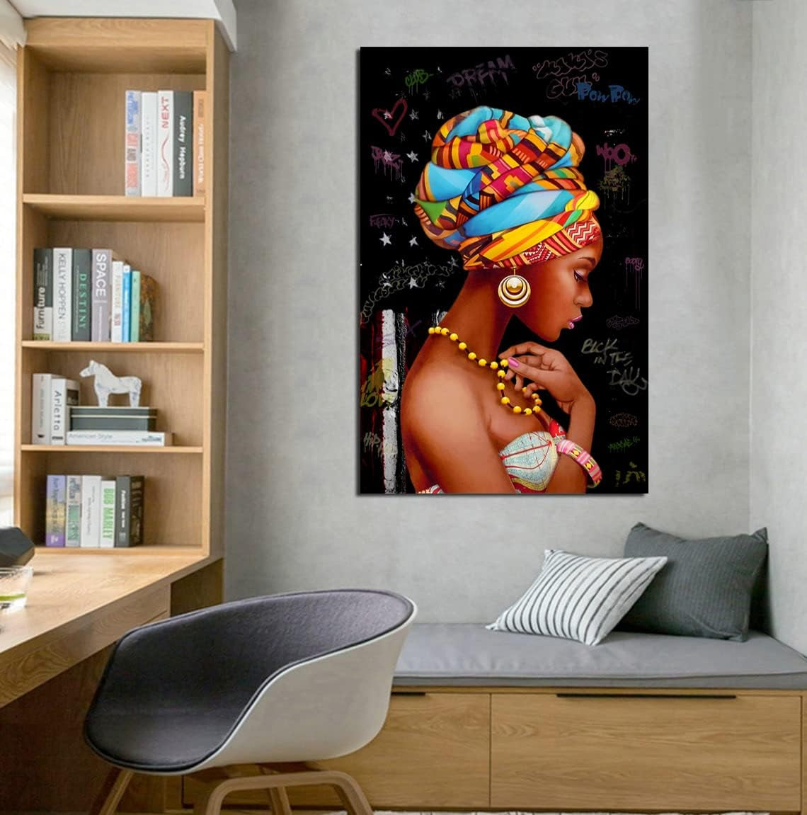 Africa Art Wall Decor, African Women Wall Art Framed, Black Women Art Wall Decor, African Women Art Wall Decor, Framed Black Canvas Wall Art, Black Women Painting Canvas, African Queen Wall Art