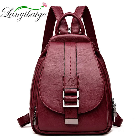 2024 Designer Backpacks Women Leather Backpacks Female School Bag for Teenager Girls Travel Back Bag Retro Bagpack Sac a Dos