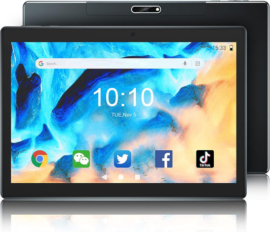 Tablet 10.1 Inch Android 10.0 Tablets, Google Certificated Wi-Fi Tablets, 1.6 Ghz Quad Core Processor, 32GB Tablets with 128GB Expansion, IPS HD Screen, Dual Camera, Supports Bluetooth, Black…