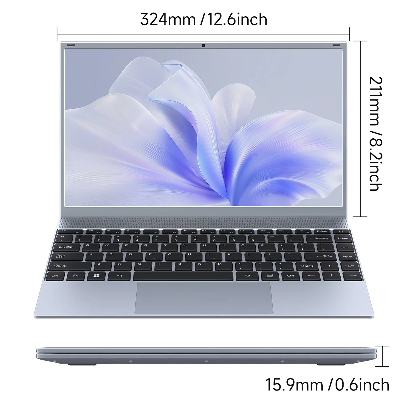 14.1 Inch Windows 11 Pro Business Laptop, 8GB RAM, 256GB SSD, up to 2.64 Ghz Intel Pentium J3710, 1920X1080 FHD Office 2024 Wifi 5 BT5.0, Sliver Gray
