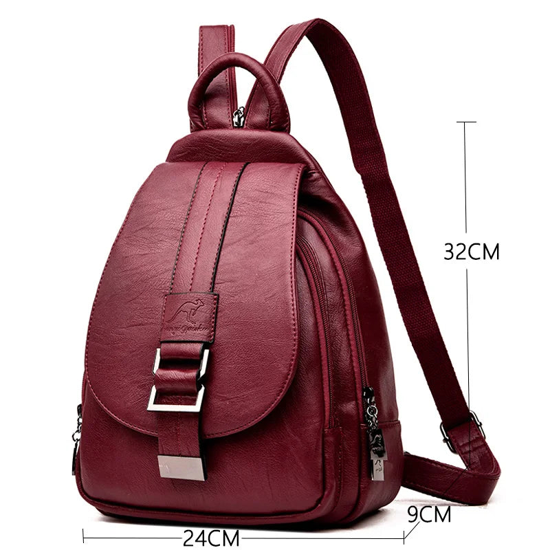 2024 Designer Backpacks Women Leather Backpacks Female School Bag for Teenager Girls Travel Back Bag Retro Bagpack Sac a Dos