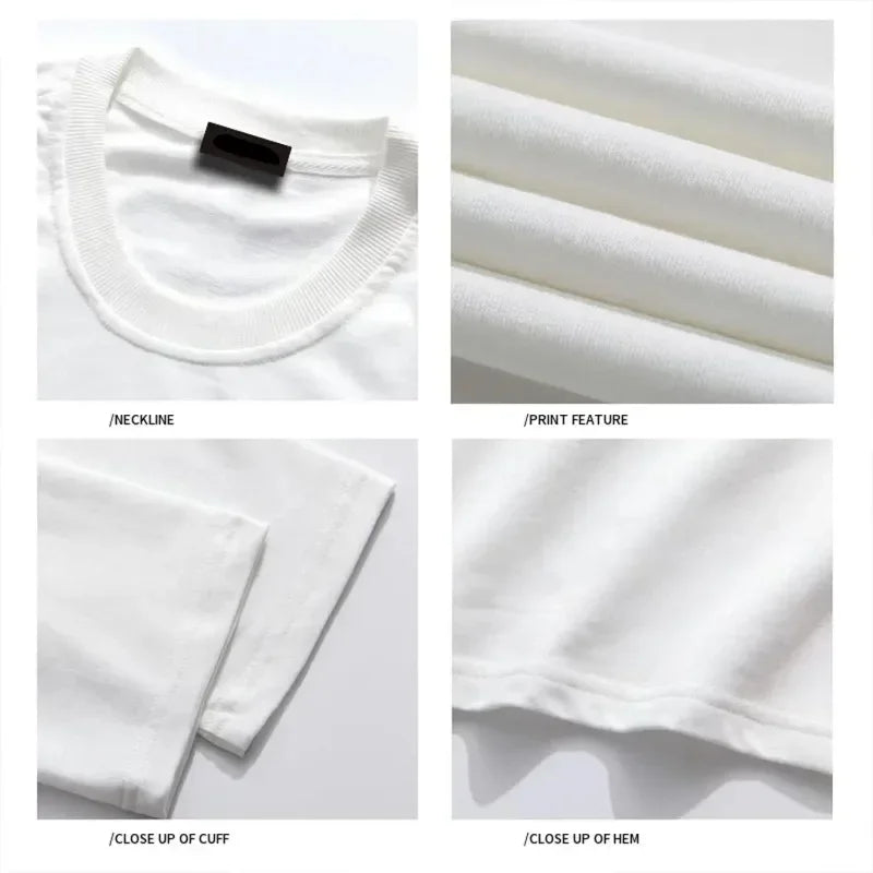 Retro Simple Letter Summer Men's 100% Cotton Comfortable Breathable Casual Fashion T-Shirt Outdoor Street Clothing for Men Teess