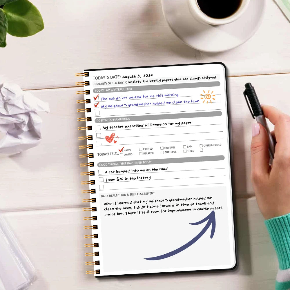 Gratitude Planner: a 5.71 X 8.15-Inch Undated Daily Gratitude Journal That Keeps Track of Your Mood