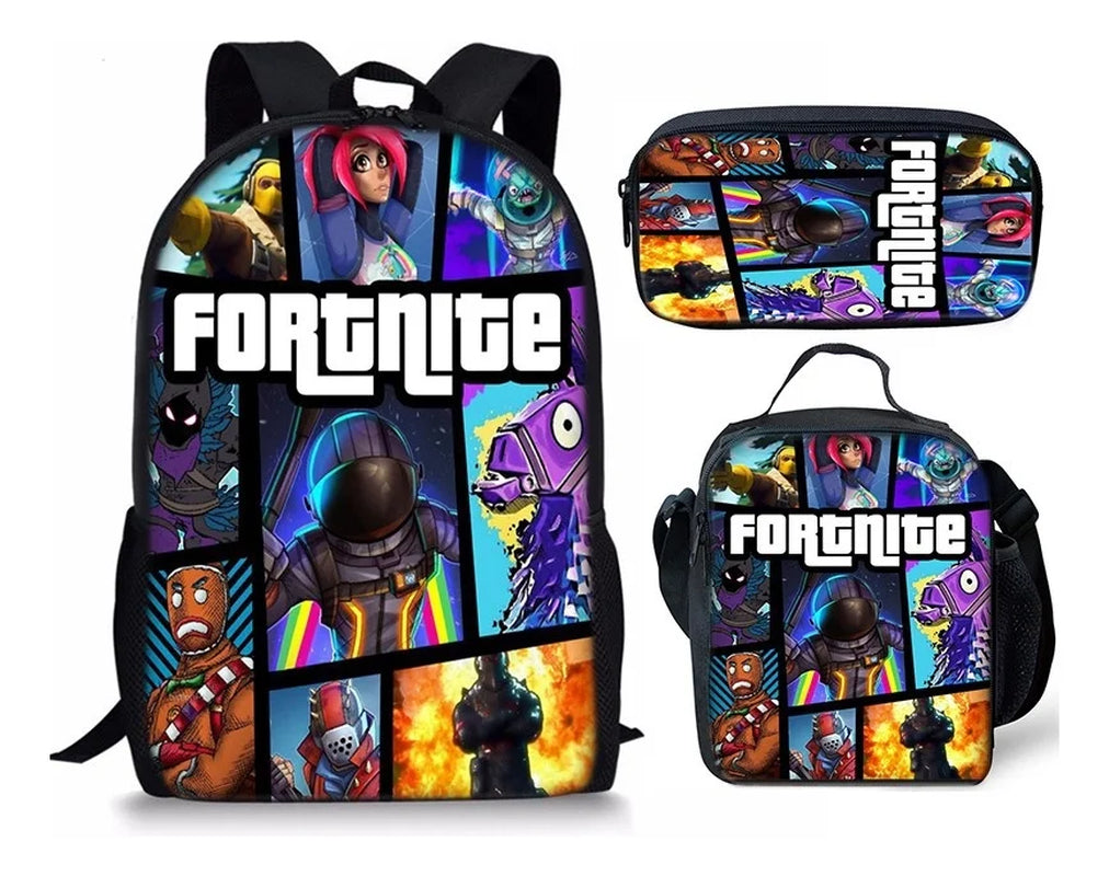Fortnite Backpack Vibrant Art Cute Anime Sports Daypack Large Capacity Teen College Fashionable Birthday Gift