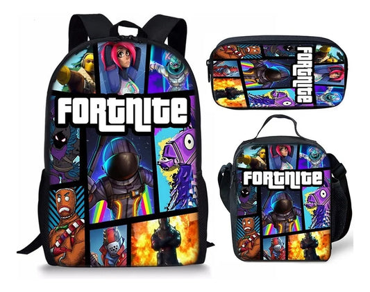 Fortnite Backpack Vibrant Art Cute Anime Sports Daypack Large Capacity Teen College Fashionable Birthday Gift