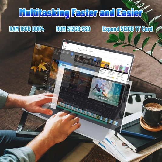 15.6 Inch Laptop, 16GB RAM 512GB ROM, Intel Celeron Quad-Core ,N5095,1080P FHD, 38000Mwh Battery, Windows 11 Laptop Computers Support Wifi, Bluetooth, Type-C, TF Card