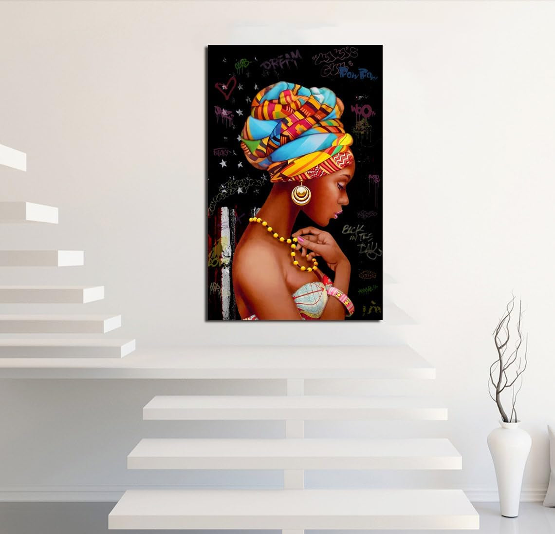 Africa Art Wall Decor, African Women Wall Art Framed, Black Women Art Wall Decor, African Women Art Wall Decor, Framed Black Canvas Wall Art, Black Women Painting Canvas, African Queen Wall Art