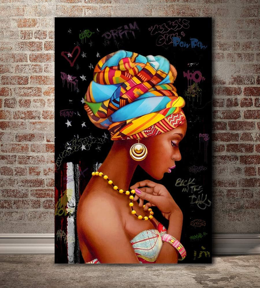 Africa Art Wall Decor, African Women Wall Art Framed, Black Women Art Wall Decor, African Women Art Wall Decor, Framed Black Canvas Wall Art, Black Women Painting Canvas, African Queen Wall Art