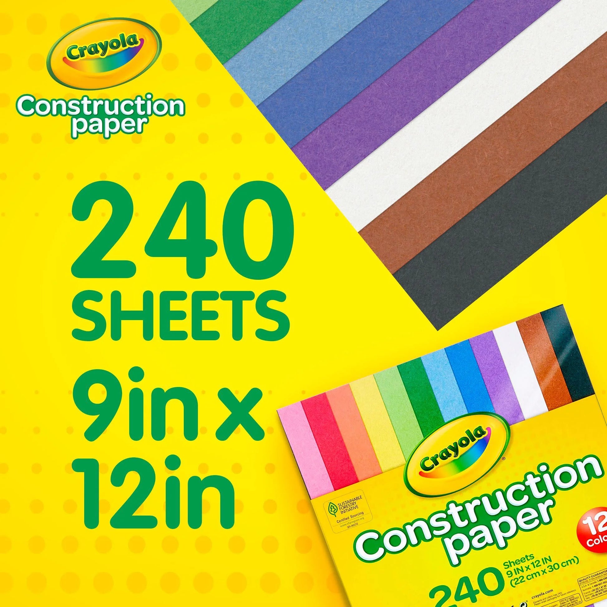 Construction Paper, 240 Pgs, School Supplies for Kindergarten, 10 Colors, Arts & Crafts Supplies, Classroom Must Haves