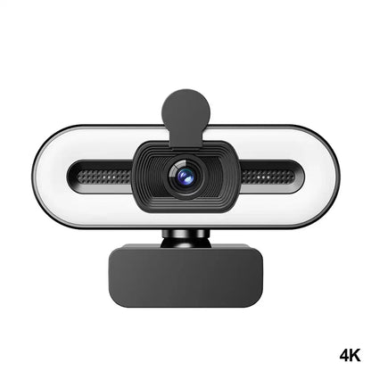 4K Webcam Autofocus HD Webcam with Fill Light Rotatable Laptop Webcam PC Computer Camera with Microphone for Youtube Video