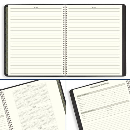 2025 Recycled Monthly Planner Black Large 9 X 11 - Monthly Planners