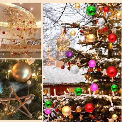 Christmas Decorations Clearance Mini Christmas Balls Ornaments, Small Shatterproof Christmas Baubles for Xmas Party Ornament Decor 30Mm