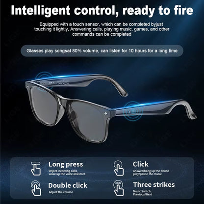 New AI Intelnt Translator Bluetooth Smart Glasses Men 163 Language Automatic Dialogue Translation Bluetooth Sunglasses Women