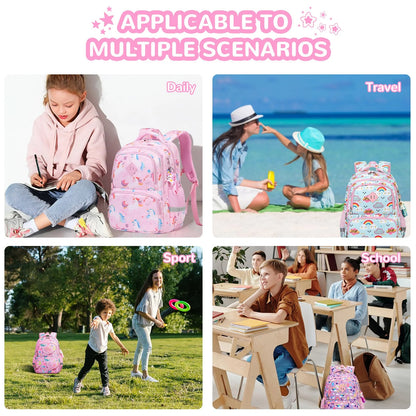 Backpacks Kawaii Printed Bookbags, Lightweight School Backpack, Waterproof Backpacks, Pink Unicorn