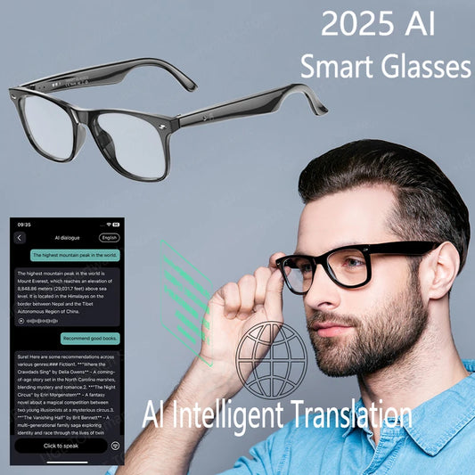 AI Intelnt Translation Glasses 163 Online Language AI Automatic Dialogue Translation Bluetooth Translation Glasses Men Women