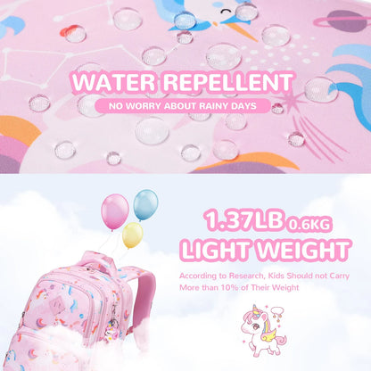 Backpacks Kawaii Printed Bookbags, Lightweight School Backpack, Waterproof Backpacks, Pink Unicorn