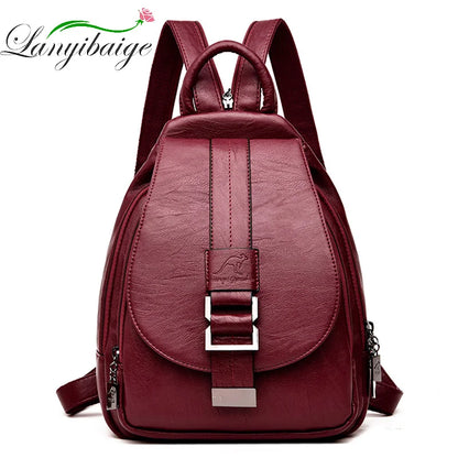 2024 Designer Backpacks Women Leather Backpacks Female School Bag for Teenager Girls Travel Back Bag Retro Bagpack Sac a Dos