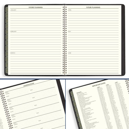 2025 Recycled Monthly Planner Black Large 9 X 11 - Monthly Planners