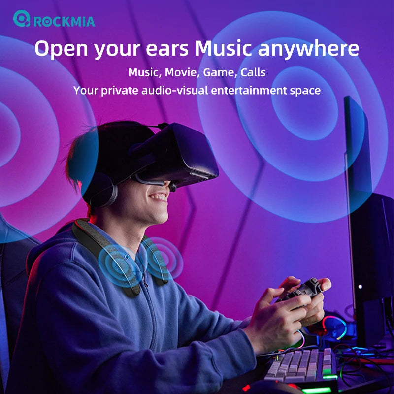 EBS-905 3W*2 Wearable Neckband Speaker Bluetooth 5.0 Hands-Free Ear-Free for TV Game Play Home Outdoor Use TF Card