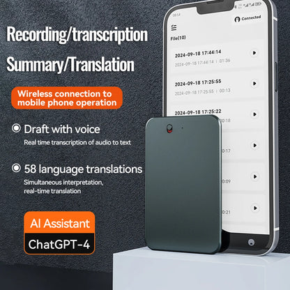 AI Chatgpt-4 Intelligent Voice Recorder Transcribe Mind Mapping & AI Summary AI Voice Recorder with APP for Lectures Meetings